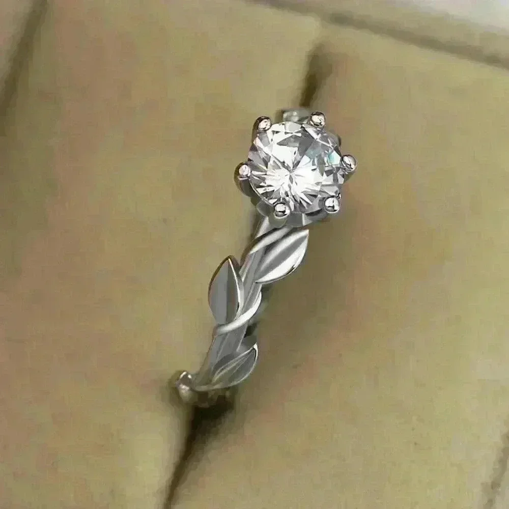 🍁 Lovely 925 Silver Plated Fashion Bijoux Leaf Ring For Woman, GPMB1506
